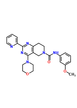 7243-43-8  N-(3-methoxyphenyl)-4-morpholin-4-yl-2-pyridin-2-yl-7,8-dihydropyrido[4,3-d]pyrimidine-6(5H)-carboxamide