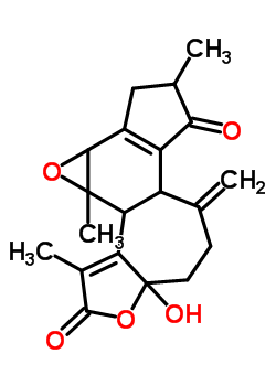 73435-90-2  7a-hydroxy-3,10,10c-trimethyl-5-methylidene-1a,2,3,4b,5,6,7,7a,10b,10c-decahydrooxireno[6',7']indeno[5',4':3,4]cyclohepta[1,2-b]furan-4,9-dione