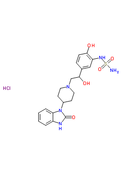 74406-03-4  N-(2-hydroxy-5-{1-hydroxy-2-[4-(2-oxo-2,3-dihydro-1H-benzimidazol-1-yl)piperidin-1-yl]ethyl}phenyl)sulfamide hydrochloride