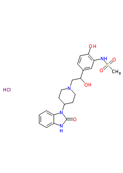 74406-04-5  N-(2-hydroxy-5-{1-hydroxy-2-[4-(2-oxo-2,3-dihydro-1H-benzimidazol-1-yl)piperidin-1-yl]ethyl}phenyl)methanesulfonamide hydrochloride