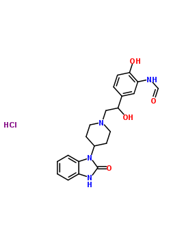 74406-06-7  N-(2-hydroxy-5-{1-hydroxy-2-[4-(2-oxo-2,3-dihydro-1H-benzimidazol-1-yl)piperidin-1-yl]ethyl}phenyl)formamide hydrochloride