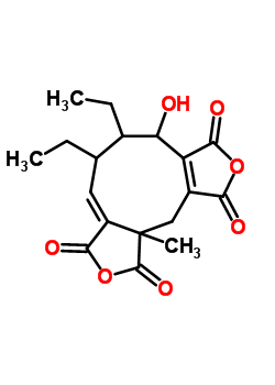 745-10-8  (7E)-5,6-diethyl-4-hydroxy-10a-methyl-5,6,10a,11-tetrahydro-1H-cyclonona[1,2-c:4,5-c']difuran-1,3,8,10(4H)-tetrone