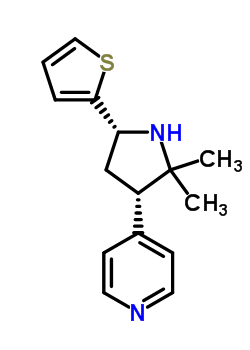 74650-34-3  4-[(3S,5R)-2,2-dimethyl-5-thiophen-2-ylpyrrolidin-3-yl]pyridine