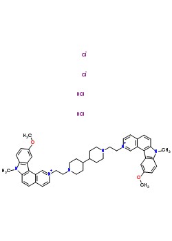 75413-58-0  2,2'-(4,4'-bipiperidine-1,1'-diyldiethane-2,1-diyl)bis(10-methoxy-7-methyl-7H-pyrido[4,3-c]carbazol-2-ium) dichloride dihydrochloride