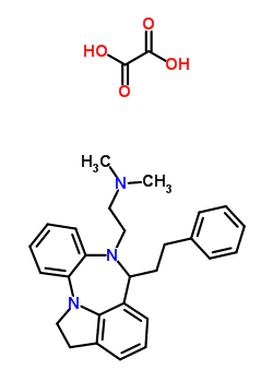 75643-18-4  N,N-dimethyl-2-[6-(2-phenylethyl)-1,2-dihydroindolo[1,7-ab][1,5]benzodiazepin-7(6H)-yl]ethanamine ethanedioate