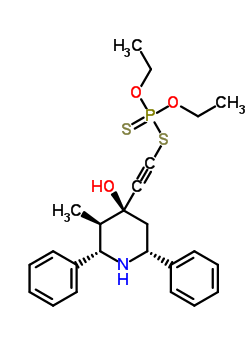 75682-24-5  O,O-diethyl S-{[(2S,3R,4S,6R)-4-hydroxy-3-methyl-2,6-diphenylpiperidin-4-yl]ethynyl} dithiophosphate