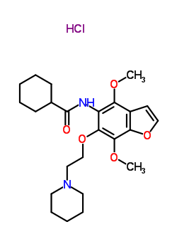 75883-45-3  N-[4,7-dimethoxy-6-(2-piperidin-1-ylethoxy)-1-benzofuran-5-yl]cyclohexanecarboxamide hydrochloride
