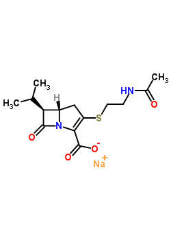 75918-43-3  sodium (5S,6S)-3-{[2-(acetylamino)ethyl]sulfanyl}-6-(1-methylethyl)-7-oxo-1-azabicyclo[3.2.0]hept-2-ene-2-carboxylate