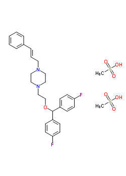 77862-93-2  1-{2-[bis(4-fluorophenyl)methoxy]ethyl}-4-[(2E)-3-phenylprop-2-en-1-yl]piperazine dimethanesulfonate