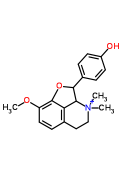 82373-02-2  2-(4-hydroxyphenyl)-8-methoxy-3,3-dimethyl-2a,3,4,5-tetrahydro-2H-furo[2,3,4-ij]isoquinolin-3-ium