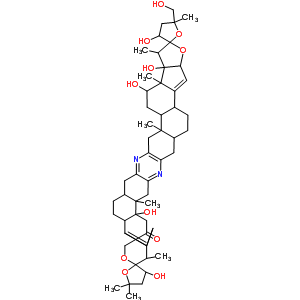 116199-48-5  3,3'',13',13b',22b'-pentahydroxy-5-(hydroxymethyl)-4',5,5'',5'',11a',13a',14',22a'-octamethyl-4,4',4'',4a',5,5',5'',6b',7',8',8a',9',11',11a',11b',12',13',13a',13b',14',16a',17b',18',19',19a',20',22',22a',22b',23'-triacontahydro-3H,3''H,24'H-dispiro[furan