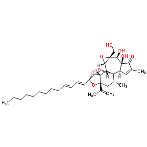 12614-66-3;33465-16-6  (2S,3aR,3bS,3cS,4aR,5S,5aS,8aR,8bR,9R,10aR)-5,5a-dihydroxy-4a-(hydroxymethyl)-7,9-dimethyl-10a-(1-methylethenyl)-2-[(1E,3E)-trideca-1,3-dien-1-yl]-3a,3b,3c,4a,5,5a,8a,9,10,10a-decahydro-6H-2,8b-epoxyoxireno[6,7]azuleno[5,4-e][1,3]benzodioxol-6-one