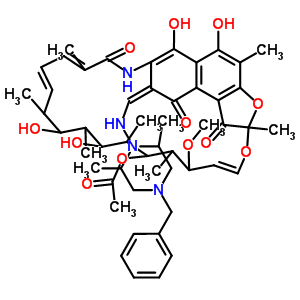 13292-47-2;55297-68-2  (2S,8E,16S,17S,18R,19R,20R,21S,22R,23S,24E)-8-{[(4-benzyl-2,6-dimethylpiperazin-1-yl)amino]methylidene}-5,6,17,19-tetrahydroxy-23-methoxy-2,4,12,16,18,20,22-heptamethyl-1,9,11-trioxo-1,2,8,9-tetrahydro-2,7-(epoxypentadeca[1,11,13]trienoimino)naphtho[2,1-b