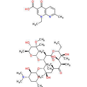 167029-45-0  1-ethyl-7-methyl-4-oxo-1,4-dihydro-1,8-naphthyridine-3-carboxylic acid - (3R,4S,5S,6R,7R,9R,11R,12R,13S,14R)-6-{[(2S,3R,4S,6R)-4-(dimethylamino)-3-hydroxy-6-methyltetrahydro-2H-pyran-2-yl]oxy}-14-ethyl-7,12,13-trihydroxy-4-{[(2R,4R,5S,6S)-5-hydroxy-4-meth