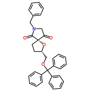 205495-54-1  (2S,5S)-7-benzyl-2-[(trityloxy)methyl]-1-oxa-7-azaspiro[4.4]nonane-6,9-dione