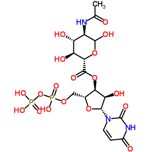 21654-37-5  (2R,3S,4R,5R)-5-(2,4-dioxo-3,4-dihydropyrimidin-1(2H)-yl)-4-hydroxy-2-({[hydroxy(phosphonooxy)phosphoryl]oxy}methyl)tetrahydrofuran-3-yl (2S,3S,4R,5R)-5-(acetylamino)-3,4,6-trihydroxytetrahydro-2H-pyran-2-carboxylate (non-preferred name)