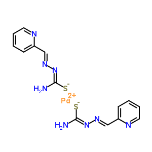 218617-37-9  palladium(2+) bis{N'-[(E)-pyridin-2-ylmethylidene]carbamohydrazonothioate}