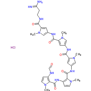 23999-84-0;35020-62-3  N-(2-{[5-({5-[(5-{[(3Z)-3-amino-3-iminopropyl]carbamoyl}-1-methyl-1H-pyrrol-3-yl)carbamoyl]-1-methyl-1H-pyrrol-3-yl}carbamoyl)-1-methyl-1H-pyrrol-3-yl]carbamoyl}-1-methyl-1H-pyrrol-3-yl)-3-(formylamino)-1-methyl-1H-pyrrole-2-carboxamide hydrochloride