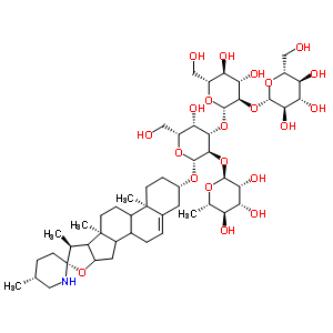 28512-69-8  (3beta,8xi,9xi,14xi,16xi,17xi,22alpha,25R)-spirosol-5-en-3-yl 6-deoxy-alpha-L-mannopyranosyl-(1->2)-[beta-D-glucopyranosyl-(1->2)-beta-D-glucopyranosyl-(1->3)]-beta-D-galactopyranoside