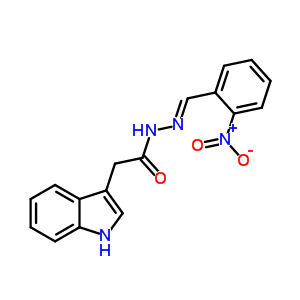 28558-54-5  2-(1H-indol-3-yl)-N'-[(E)-(2-nitrophenyl)methylidene]acetohydrazide