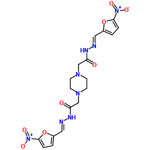 33165-40-1  2,2'-piperazine-1,4-diylbis{N'-[(E)-(5-nitrofuran-2-yl)methylidene]acetohydrazide}