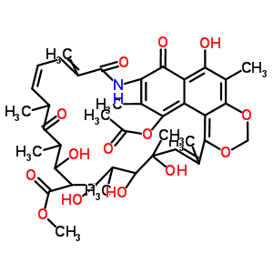 35413-63-9  methyl 7-(acetyloxy)-5,19,21,23,24-pentahydroxy-4,8,12,16,18,22,24,26-octamethyl-11,17,27-trioxo-11,16,17,18,19,20,21,22,23,24-decahydro-10H-6,9-methano[1,3]dioxino[4,5,6-uv][4]benzazacyclotricosine-20-carboxylate