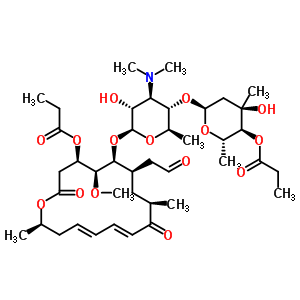 36025-69-1  (4R,5S,6S,7R,9R,11E,13E,16R)-6-{[(2S,3R,4R,5S,6R)-4-(dimethylamino)-3-hydroxy-5-{[(2S,4R,5S,6S)-4-hydroxy-4,6-dimethyl-5-(propanoyloxy)tetrahydro-2H-pyran-2-yl]oxy}-6-methyltetrahydro-2H-pyran-2-yl]oxy}-5-methoxy-9,16-dimethyl-2,10-dioxo-7-(2-oxoethyl)oxa