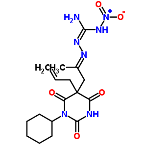 37175-93-2  N''-{(2E)-1-[1-cyclohexyl-2,4,6-trioxo-5-(prop-2-en-1-yl)hexahydropyrimidin-5-yl]propan-2-ylidene}-N-nitrocarbonohydrazonic diamide