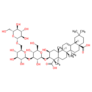 37838-43-0  (2beta,3beta)-3-{[beta-D-glucopyranosyl-(1->6)-beta-D-glucopyranosyl-(1->3)-beta-D-glucopyranosyl]oxy}-2-hydroxyolean-12-ene-23,28-dioic acid