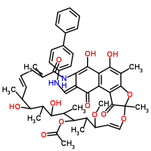 38136-01-5  (8E,24E)-8-[(biphenyl-4-ylamino)methylidene]-5,6,17,19-tetrahydroxy-23-methoxy-2,4,12,16,18,20,22-heptamethyl-1,9,11-trioxo-1,2,8,9-tetrahydro-2,7-(epoxypentadeca[1,11,13]trienoimino)naphtho[2,1-b]furan-21-yl acetate
