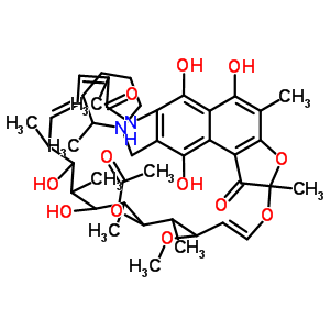 4075-46-1  (14E,24E)-5,6,9,17,19-pentahydroxy-23-methoxy-2,4,12,16,18,20,22-heptamethyl-8-[(2-methylpiperidin-1-yl)methyl]-1,11-dioxo-1,2-dihydro-2,7-(epoxypentadeca[1,11,13]trienoimino)naphtho[2,1-b]furan-21-yl acetate