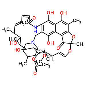 4075-47-2  (14E,24E)-5,6,9,17,19-pentahydroxy-23-methoxy-2,4,12,16,18,20,22-heptamethyl-8-[(4-methylpiperidin-1-yl)methyl]-1,11-dioxo-1,2-dihydro-2,7-(epoxypentadeca[1,11,13]trienoimino)naphtho[2,1-b]furan-21-yl acetate