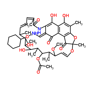 41776-66-3  (8E,14E,24E)-8-{[(cyclohexyloxy)amino]methylidene}-5,6,17,19-tetrahydroxy-23-methoxy-2,4,12,16,18,20,22-heptamethyl-1,9,11-trioxo-1,2,8,9-tetrahydro-2,7-(epoxypentadeca[1,11,13]trienoimino)naphtho[2,1-b]furan-21-yl acetate