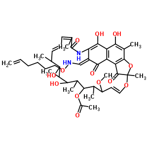 41970-77-8  (8E,14E,24E)-8-{[(hex-5-en-1-yloxy)amino]methylidene}-5,6,17,19-tetrahydroxy-23-methoxy-2,4,12,16,18,20,22-heptamethyl-1,9,11-trioxo-1,2,8,9-tetrahydro-2,7-(epoxypentadeca[1,11,13]trienoimino)naphtho[2,1-b]furan-21-yl acetate