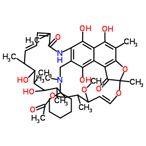 4233-83-4  (14E,24E)-8-{[cyclohexyl(methyl)amino]methyl}-5,6,9,17,19-pentahydroxy-23-methoxy-2,4,12,16,18,20,22-heptamethyl-1,11-dioxo-1,2-dihydro-2,7-(epoxypentadeca[1,11,13]trienoimino)naphtho[2,1-b]furan-21-yl acetate