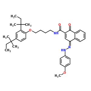 42481-10-7  (4E)-N-{4-[2,4-bis(2-methylbutan-2-yl)phenoxy]butyl}-4-[2-(4-methoxyphenyl)hydrazinylidene]-1-oxo-1,4-dihydronaphthalene-2-carboxamide