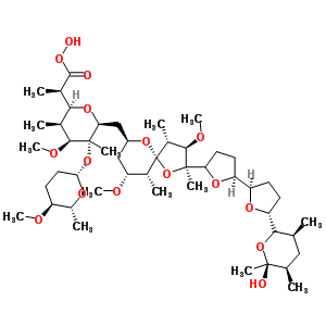 42617-34-5;54927-63-8;55924-40-8;58545-93-0  (2R)-2-[(2S,3S,4S,5S,6S)-6-[[(2R,3R,4R,5S,7S,9R,10R)-2-[(5S)-5-[(2R,5R)-5-[(3S,5R,6S)-6-hydroxy-3,5,6-trimethyl-tetrahydropyran-2-yl]tetrahydrofuran-2-yl]tetrahydrofuran-2-yl]-3,9-dimethoxy-2,4,10-trimethyl-1,6-dioxaspiro[4.5]decan-7-yl]methyl]-4-methoxy-