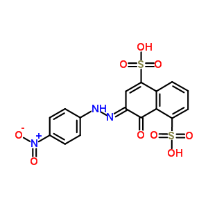 51790-51-3  (3E)-3-[2-(4-nitrophenyl)hydrazinylidene]-4-oxo-3,4-dihydronaphthalene-1,5-disulfonic acid