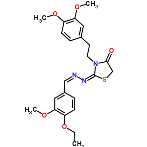 53068-42-1  (2E)-3-[2-(3,4-dimethoxyphenyl)ethyl]-2-[(2Z)-(4-ethoxy-3-methoxybenzylidene)hydrazinylidene]-1,3-thiazolidin-4-one