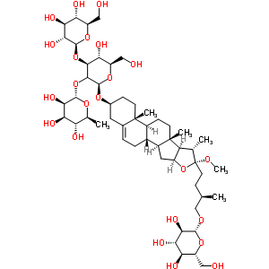 54522-53-1  (3beta,22R,25R)-26-(beta-D-glucopyranosyloxy)-22-methoxyfurost-5-en-3-yl 6-deoxy-alpha-L-mannopyranosyl-(1->2)-[beta-D-glucopyranosyl-(1->3)]-(2xi)-beta-D-arabino-hexopyranoside