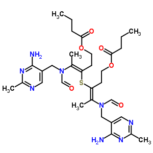 54690-41-4  (3E)-4-{[(4-amino-2-methylpyrimidin-5-yl)methyl](formyl)amino}-3-({(1Z)-2-{[(4-amino-2-methylpyrimidin-5-yl)methyl](formyl)amino}-1-[2-(butanoyloxy)ethyl]prop-1-en-1-yl}sulfanyl)pent-3-en-1-yl butanoate