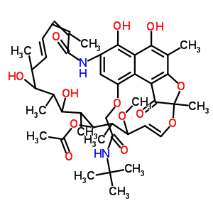 55372-07-1  (24E)-9-[2-(tert-butylamino)-2-oxoethoxy]-5,6,17,19-tetrahydroxy-23-methoxy-2,4,12,16,18,20,22-heptamethyl-1,11-dioxo-1,2-dihydro-2,7-(epoxypentadeca[1,11,13]trienoimino)naphtho[2,1-b]furan-21-yl acetate