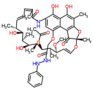 55372-17-3  (2S,16S,17S,18R,19R,20R,21S,22R,23S,24E)-5,6,17,19-tetrahydroxy-23-methoxy-2,4,12,16,18,20,22-heptamethyl-1,11-dioxo-9-[2-oxo-2-(2-phenylhydrazino)ethoxy]-1,2-dihydro-2,7-(epoxypentadeca[1,11,13]trienoimino)naphtho[2,1-b]furan-21-yl acetate