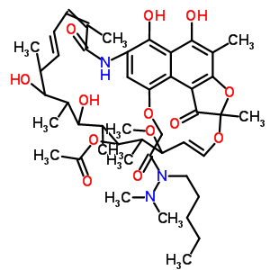 55372-19-5  (24E)-9-[2-(2,2-dimethyl-1-pentylhydrazino)-2-oxoethoxy]-5,6,17,19-tetrahydroxy-23-methoxy-2,4,12,16,18,20,22-heptamethyl-1,11-dioxo-1,2-dihydro-2,7-(epoxypentadeca[1,11,13]trienoimino)naphtho[2,1-b]furan-21-yl acetate