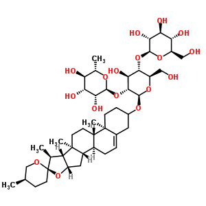 55659-75-1  (25R)-spirost-5-en-3-yl 6-deoxy-alpha-L-mannopyranosyl-(1->2)-[beta-D-glucopyranosyl-(1->4)]-beta-D-glucopyranoside