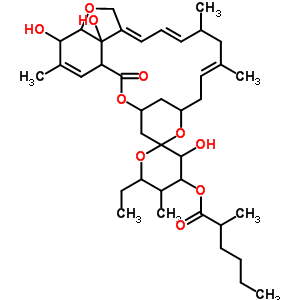 56197-06-9  (2aE,4E,8E)-6'-ethyl-3',20,20b-trihydroxy-5',6,8,19-tetramethyl-17-oxo-3',4',5',6,6',10,11,14,15,17,17a,20,20a,20b-tetradecahydro-2H,7H-spiro[11,15-methanofuro[4,3,2-pq][2,6]benzodioxacyclooctadecine-13,2'-pyran]-4'-yl 2-methylhexanoate