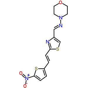 56527-67-4  N-[(E)-{2-[(E)-2-(5-nitrothiophen-2-yl)ethenyl]-1,3-thiazol-4-yl}methylidene]morpholin-4-amine