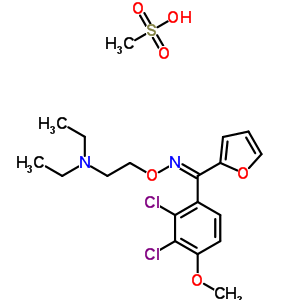 56776-24-0;56776-25-1  2-({[(E)-(2,3-dichloro-4-methoxyphenyl)(furan-2-yl)methylidene]amino}oxy)-N,N-diethylethanamine methanesulfonate (1:1)