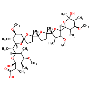 58785-63-0  (2S)-2-[(2R,3R,4S,5R,6S)-2-hydroxy-6-{(1S)-1-[(2S,5R,7S,8R,9S)-2-{(2S,2'R,3'S,4'R,5R,5'R)-5'-[(2S,3S,4S,5R,6S)-6-hydroxy-4-methoxy-3,5,6-trimethyltetrahydro-2H-pyran-2-yl]-4'-methoxy-2,3'-dimethyloctahydro-2,2'-bifuran-5-yl}-9-methoxy-2,8-dimethyl-1,6-dio