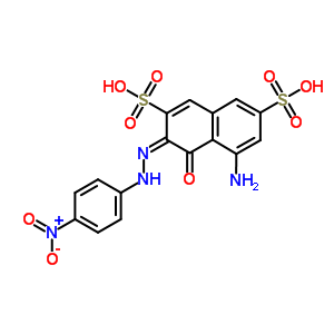 60904-32-7  (3E)-5-amino-3-[2-(4-nitrophenyl)hydrazinylidene]-4-oxo-3,4-dihydronaphthalene-2,7-disulfonic acid